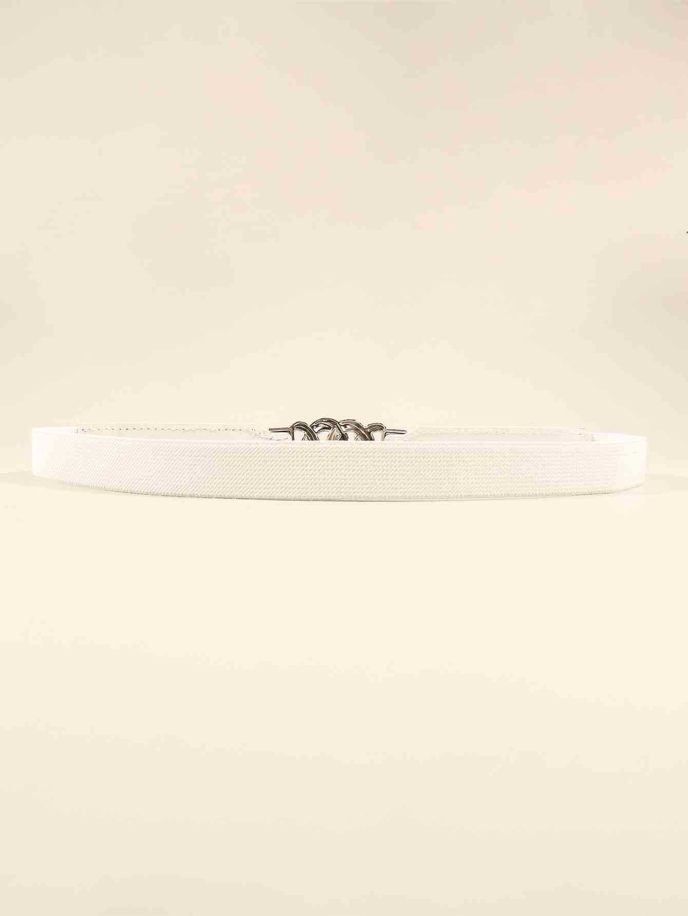 ElegantStyle Zinc Alloy Buckle Stylish Elastic PU Fashion Belt