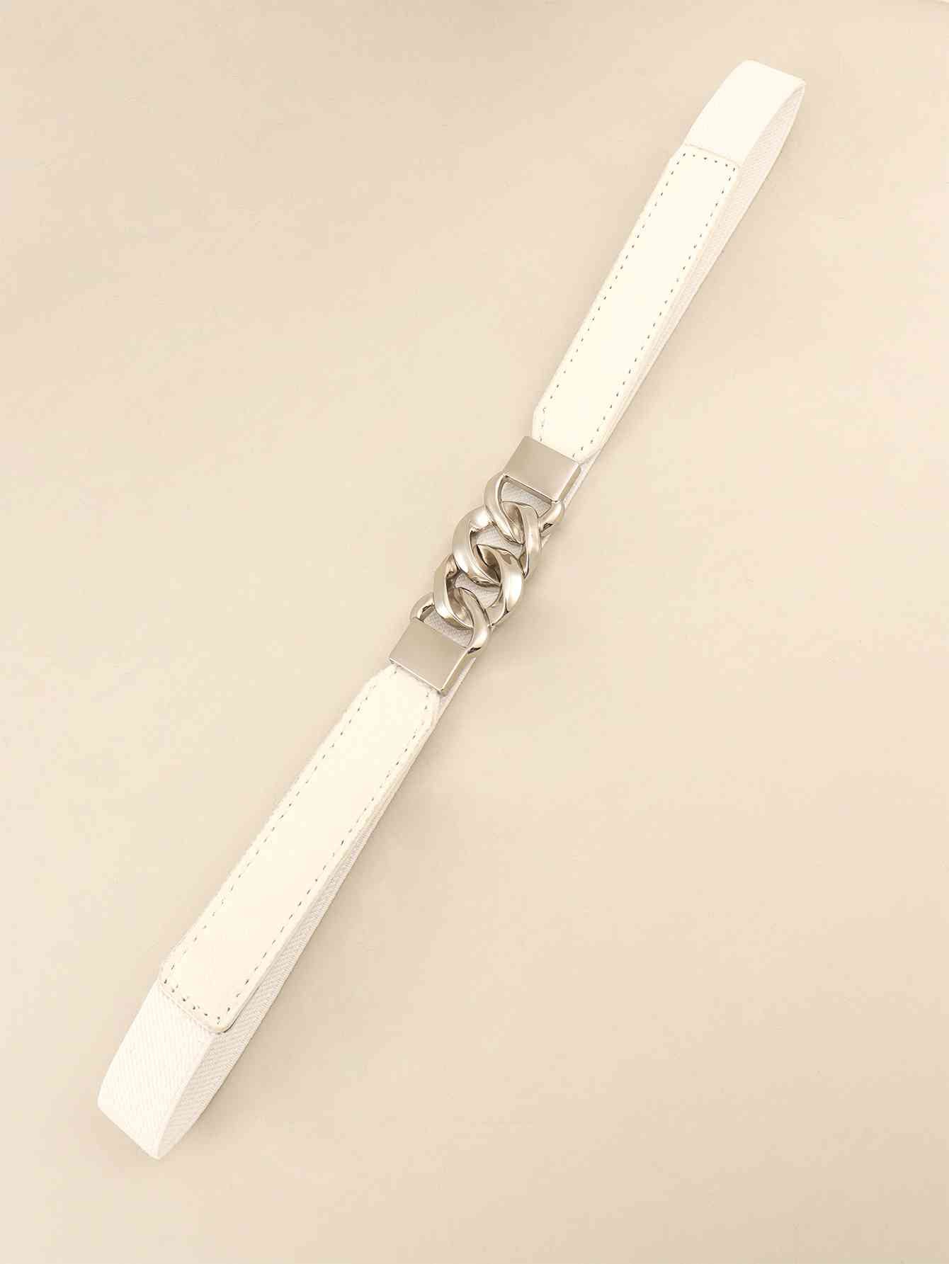 ElegantStyle Zinc Alloy Buckle Stylish Elastic PU Fashion Belt