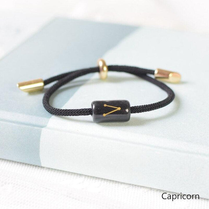 12 Zodiac Bracelet Charm Jewelry Adjustable Braided Rope Couple Bracelets Handmade Navy String Bracelet With Metal Knot Men Women Braided Bracelets Gifts