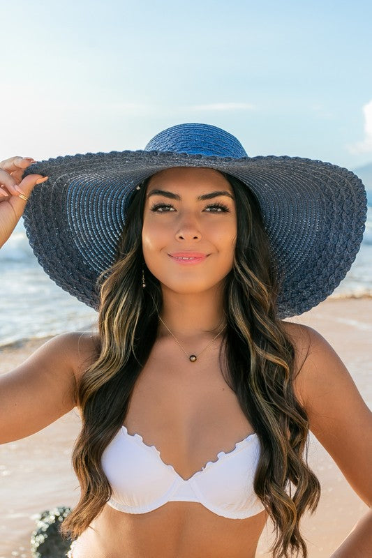 Scallop Edge Bow Accent Stylish Women’s Summer Sunhat Accessories