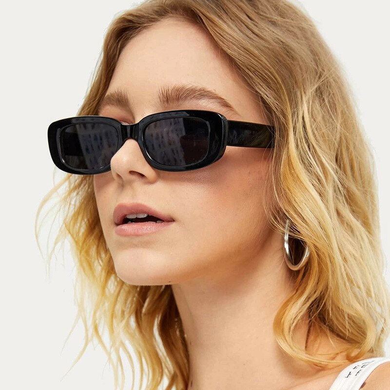 Women’s Small Frame Square Olive Green Trendy Sunglasses Eyewear