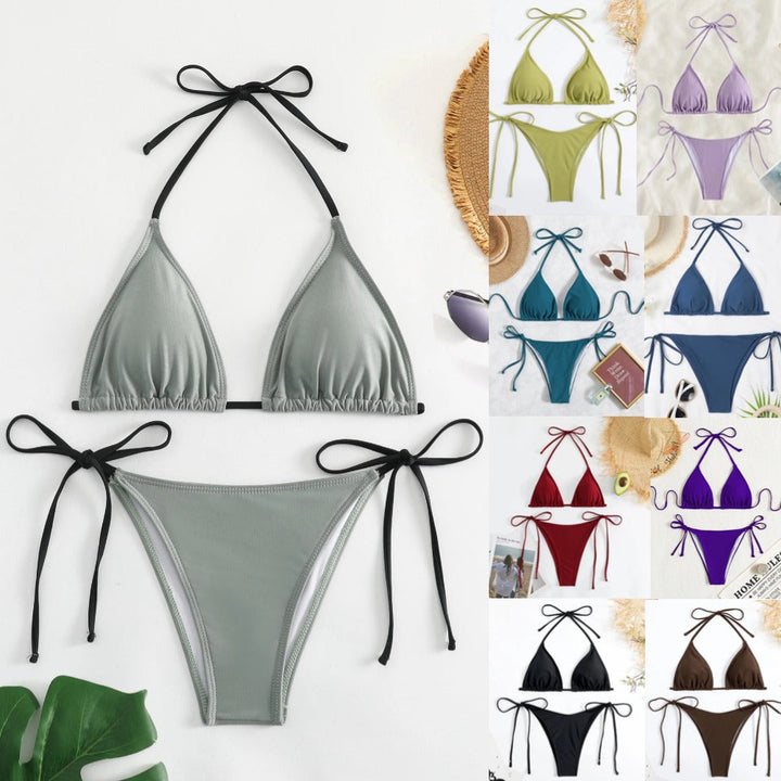 Swimwear Women Bandage Women Triangle Bathing Suits 2 Pieces Bikini Bowknot Swimsuit Bikini Set Swimwear Bikini Sets Bikinis Bathing Suit Push Up Swimsuit Summer Beachwear