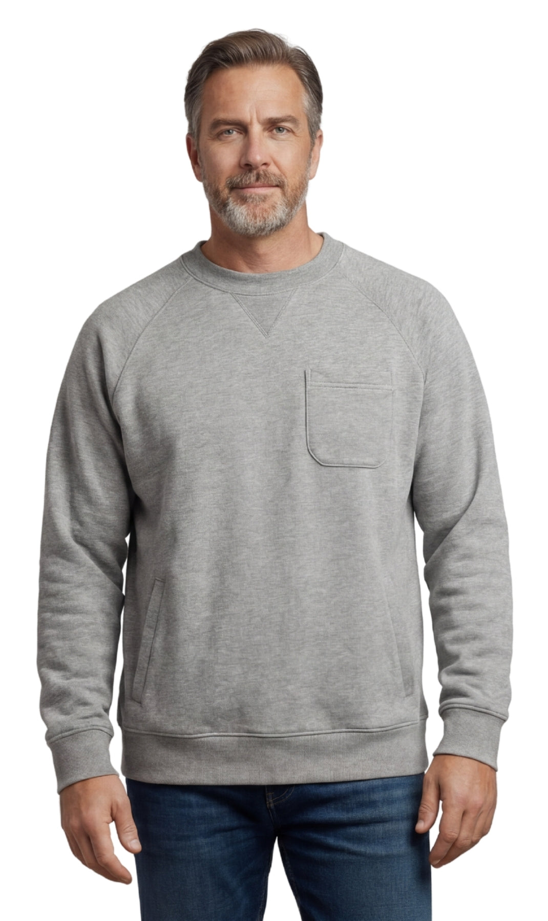 Men's 3-Pocket Fleece Sweatshirt with Raglan Seams