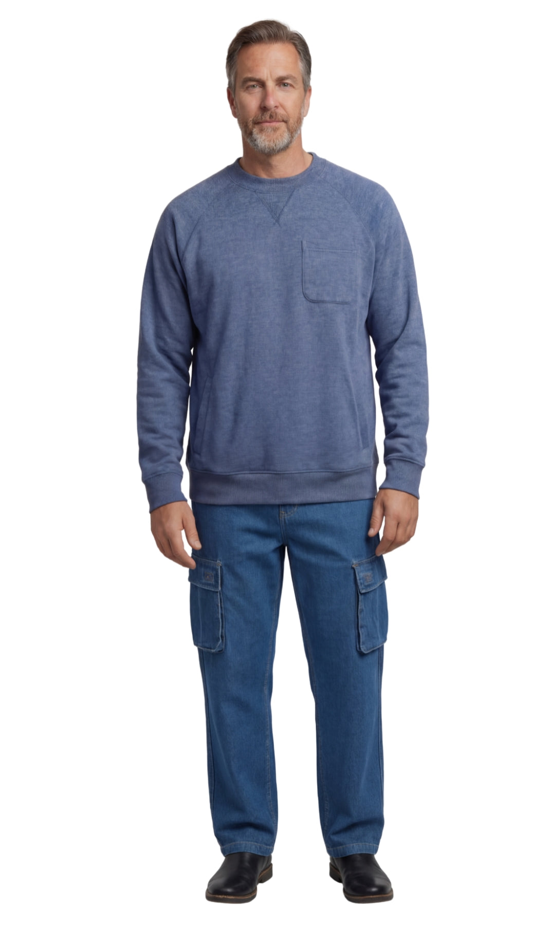 Men's 3-Pocket Fleece Sweatshirt with Raglan Seams