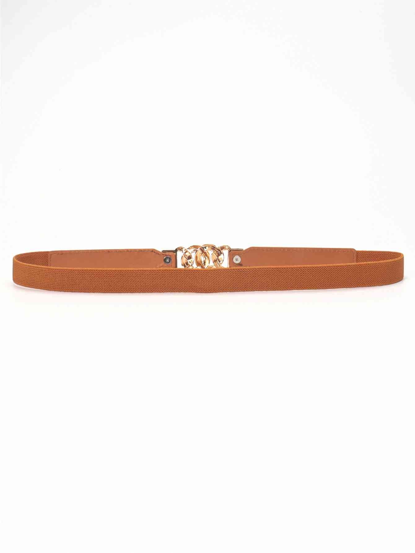 ElegantStyle Zinc Alloy Buckle Stylish Elastic PU Fashion Belt