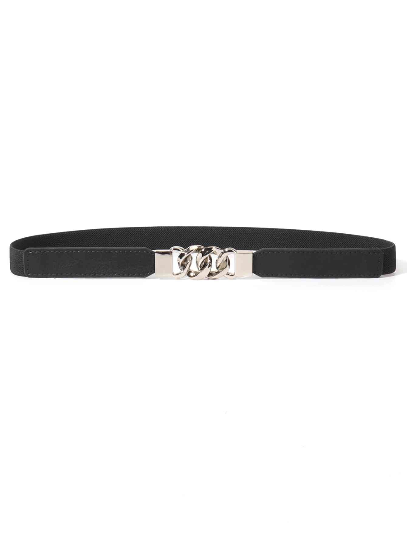 ElegantStyle Zinc Alloy Buckle Stylish Elastic PU Fashion Belt