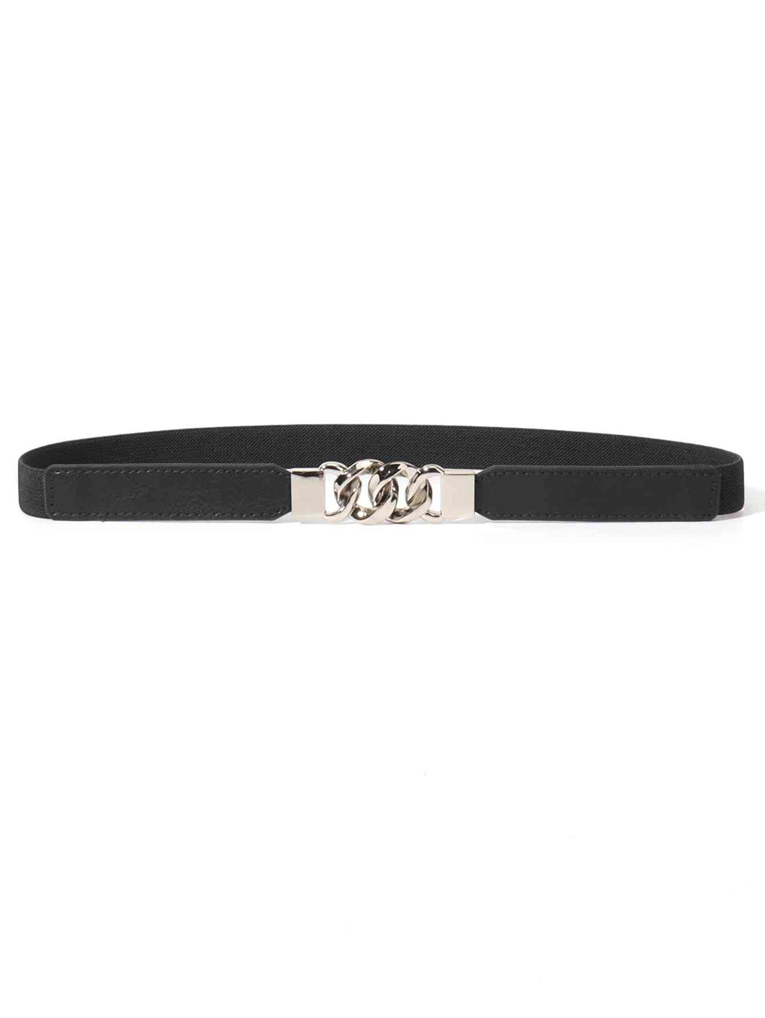 ElegantStyle Zinc Alloy Buckle Stylish Elastic PU Fashion Belt