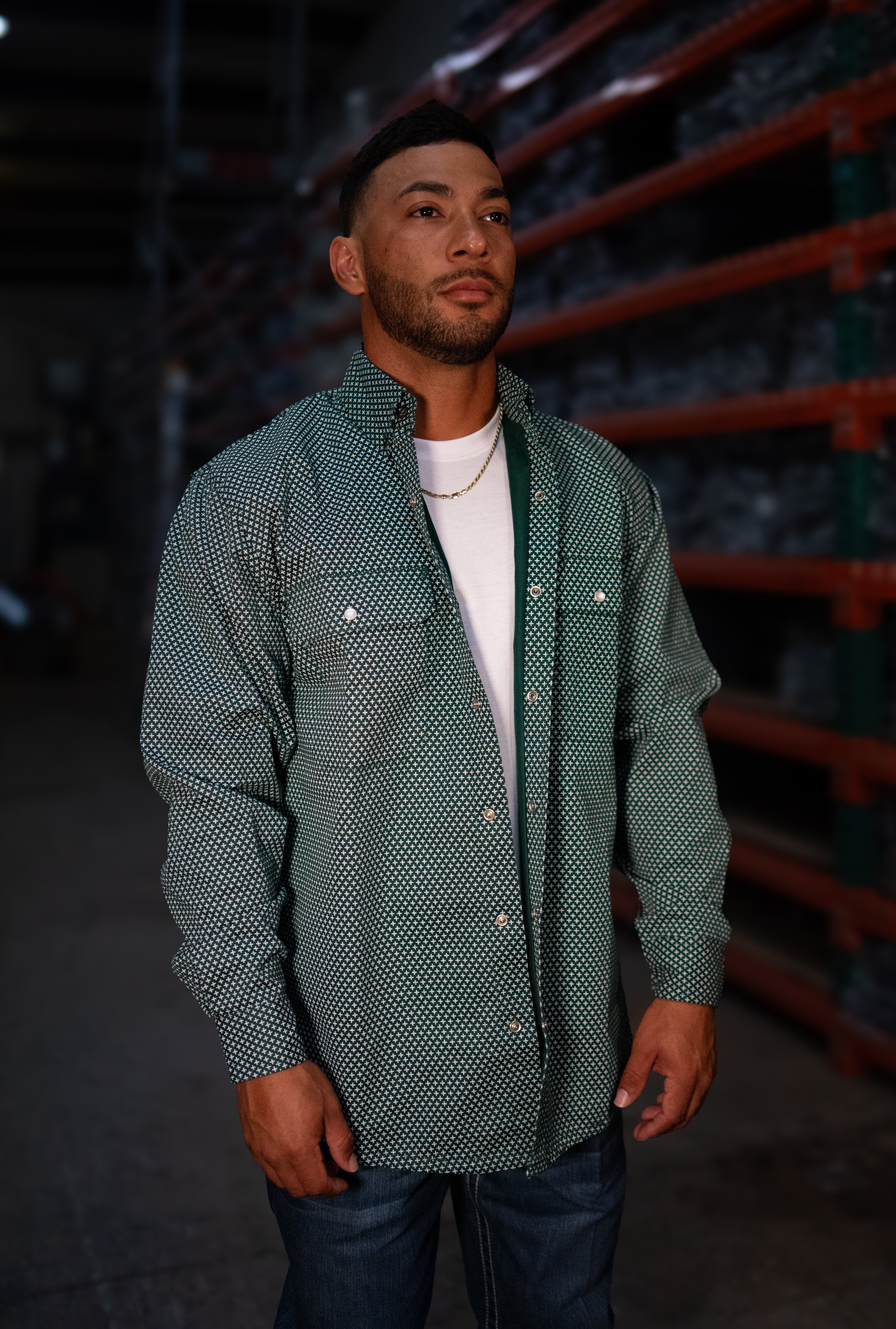 FR Pearl Snap Work Shirt - Gunner Green