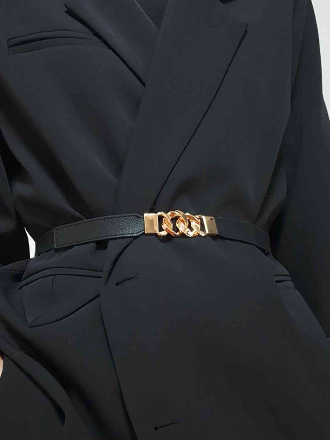 ElegantStyle Zinc Alloy Buckle Stylish Elastic PU Fashion Belt