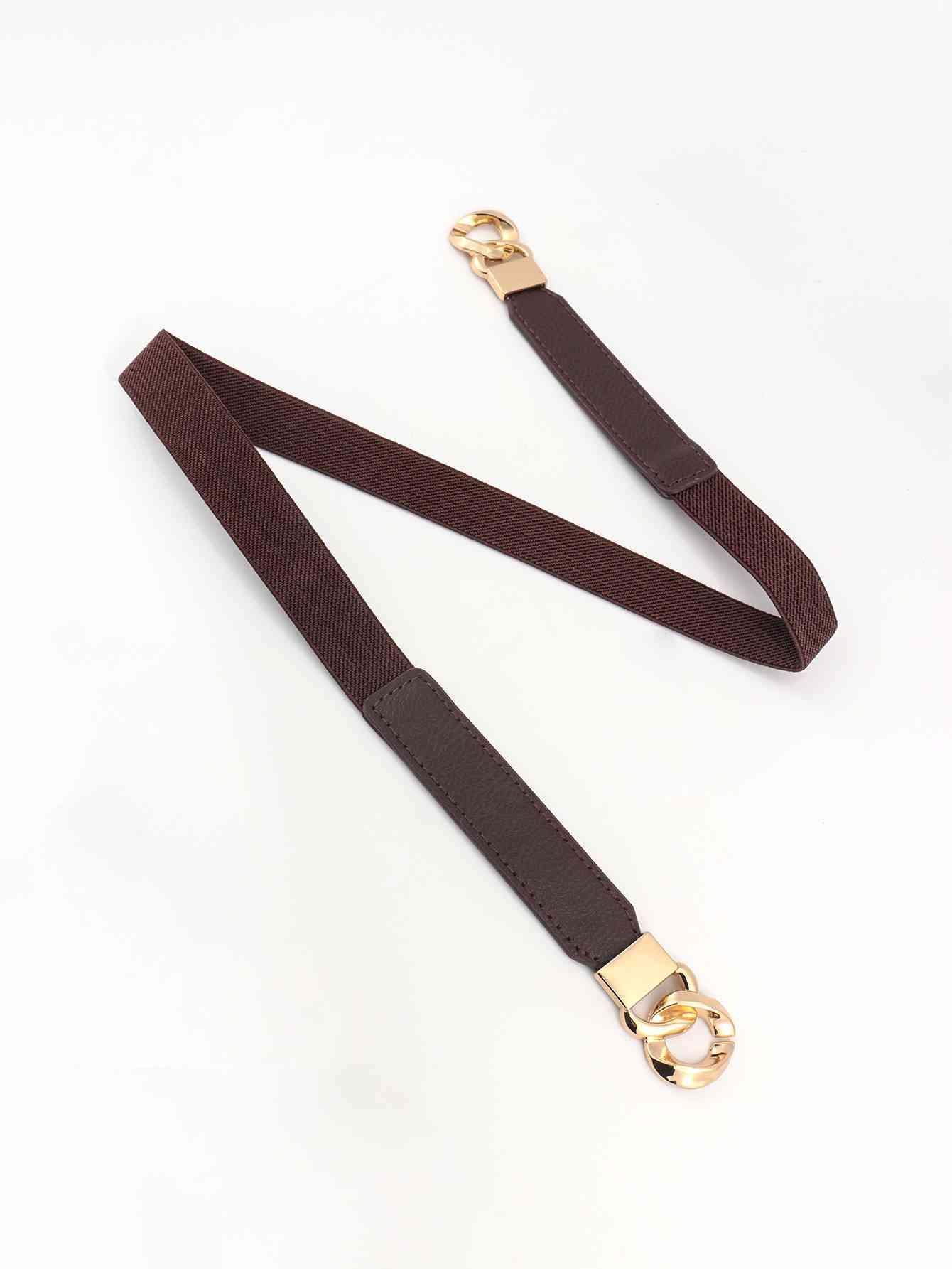 ElegantStyle Zinc Alloy Buckle Stylish Elastic PU Fashion Belt