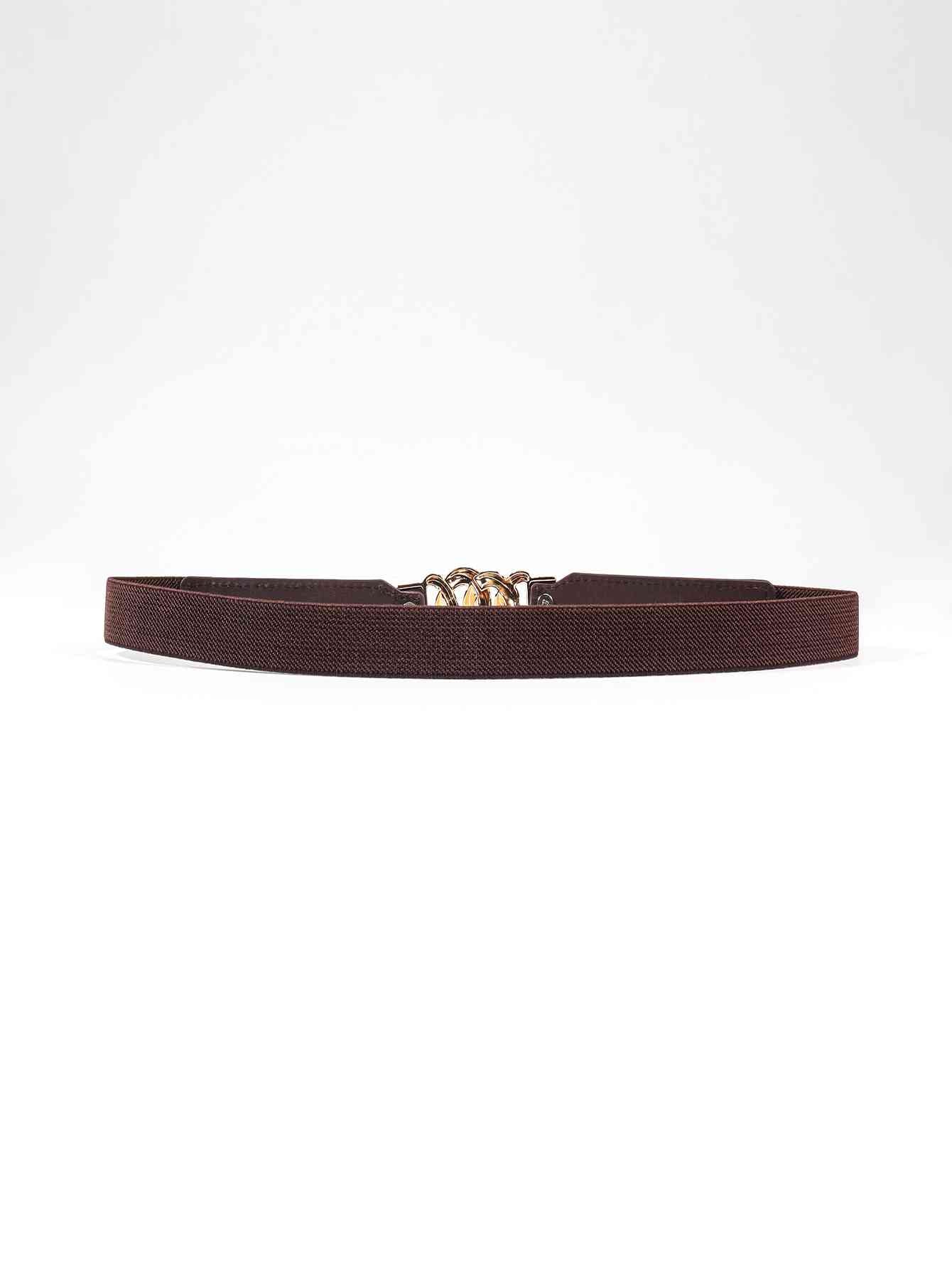 ElegantStyle Zinc Alloy Buckle Stylish Elastic PU Fashion Belt