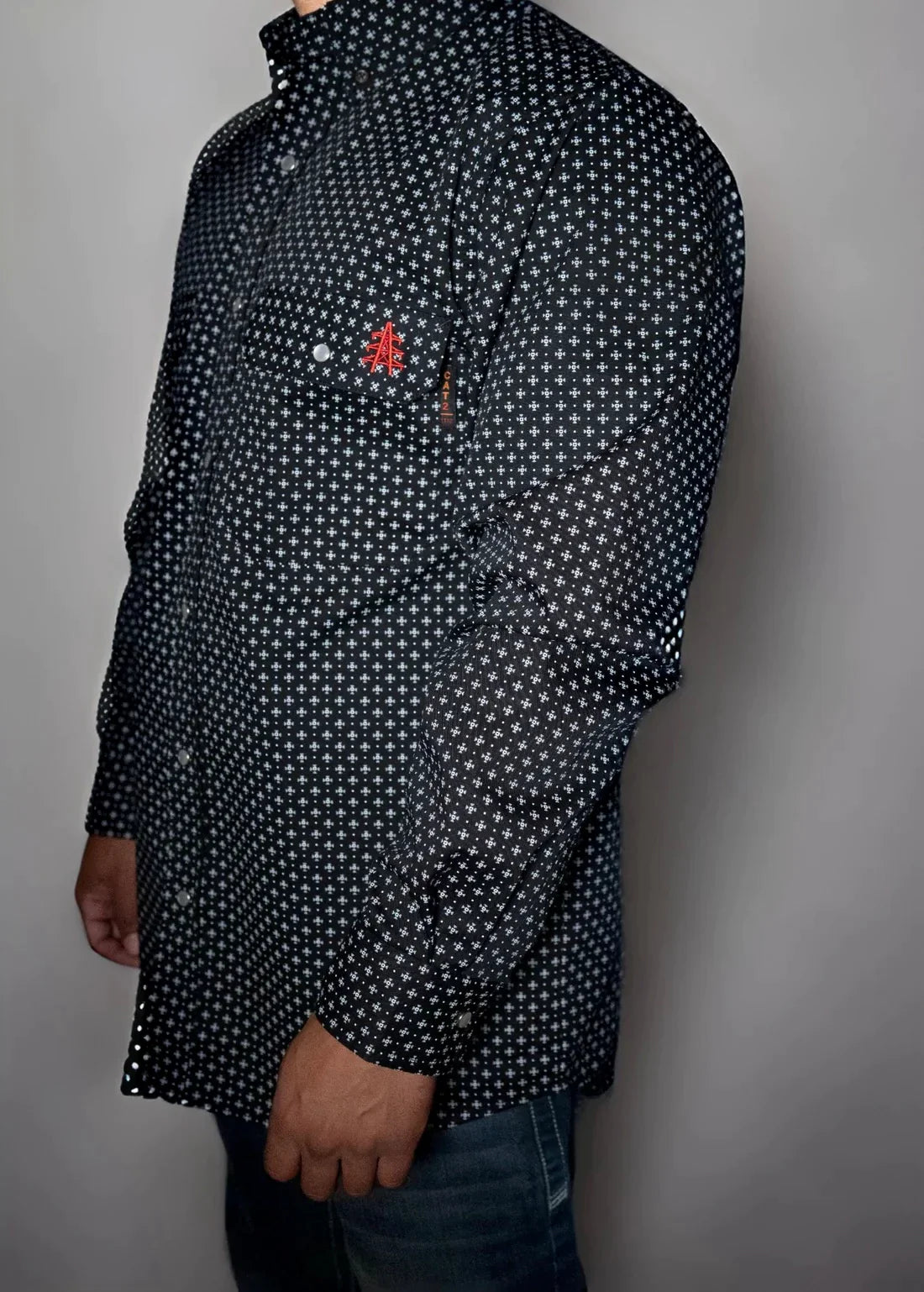 FR Pearl Snap Work Shirt - Reaper Black