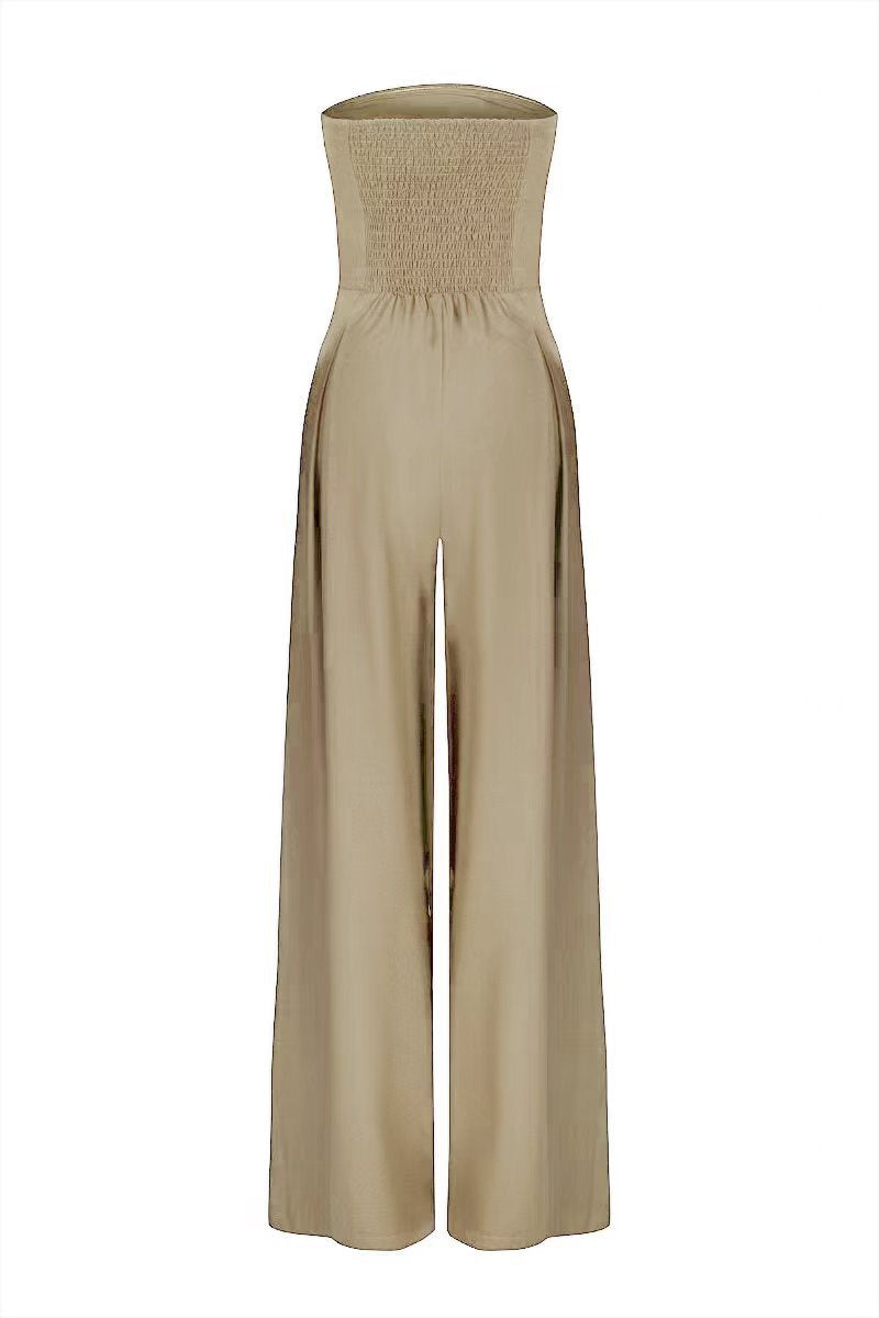 Loose Backless Tube-Top Wide Leg Women’s Casual Jumpsuit Overalls