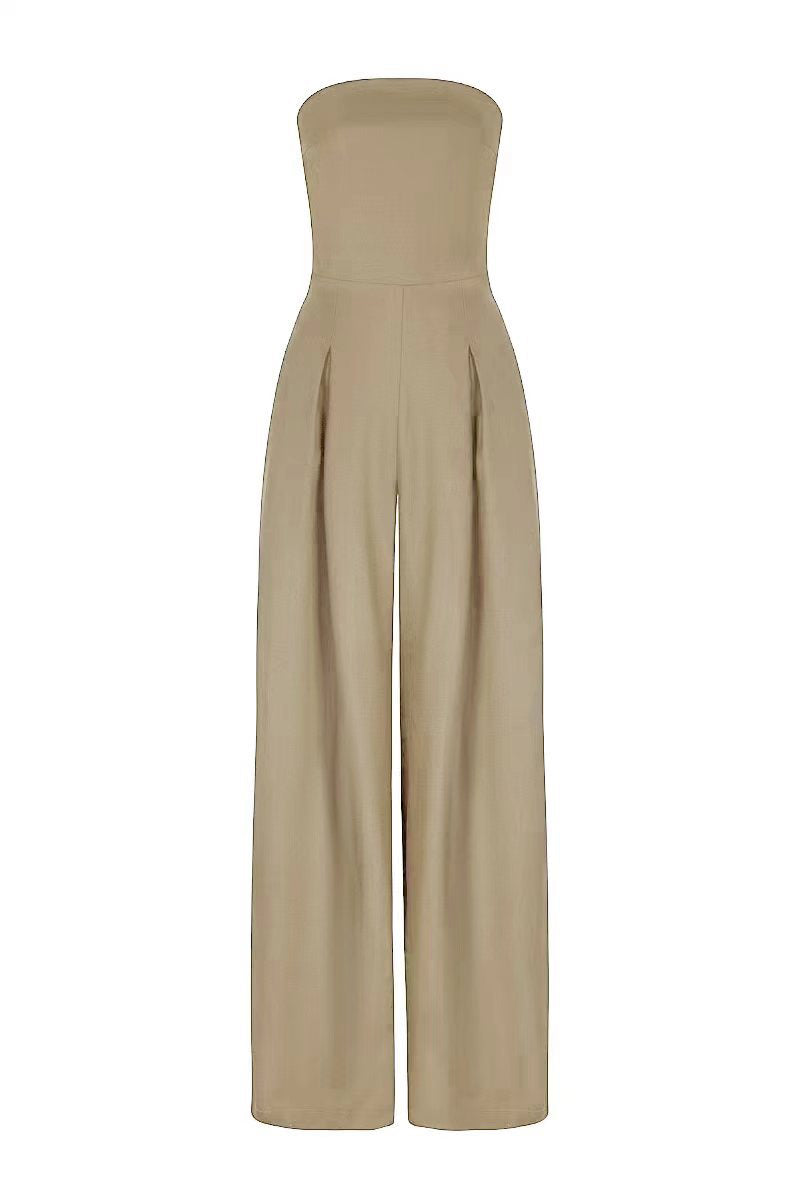 Loose Backless Tube-Top Wide Leg Women’s Casual Jumpsuit Overalls
