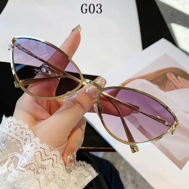 Women’s Cat Eye Vintage Trendy Luxury Vacation Sunglasses Eyewear
