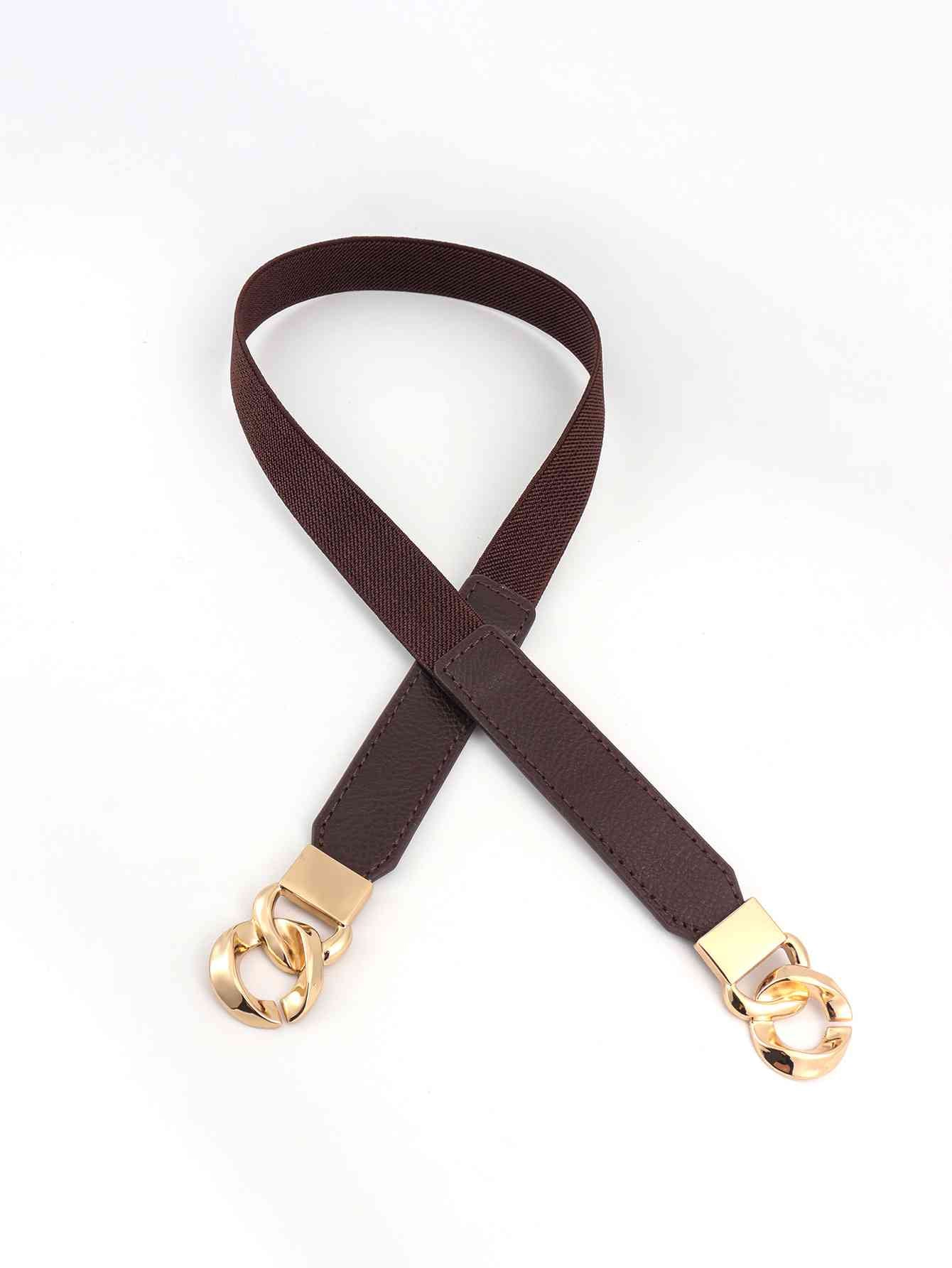 ElegantStyle Zinc Alloy Buckle Stylish Elastic PU Fashion Belt