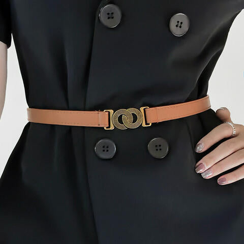 ElegantStyle Alloy Buckle Chic Versatile PU Fashion Belt Accessory