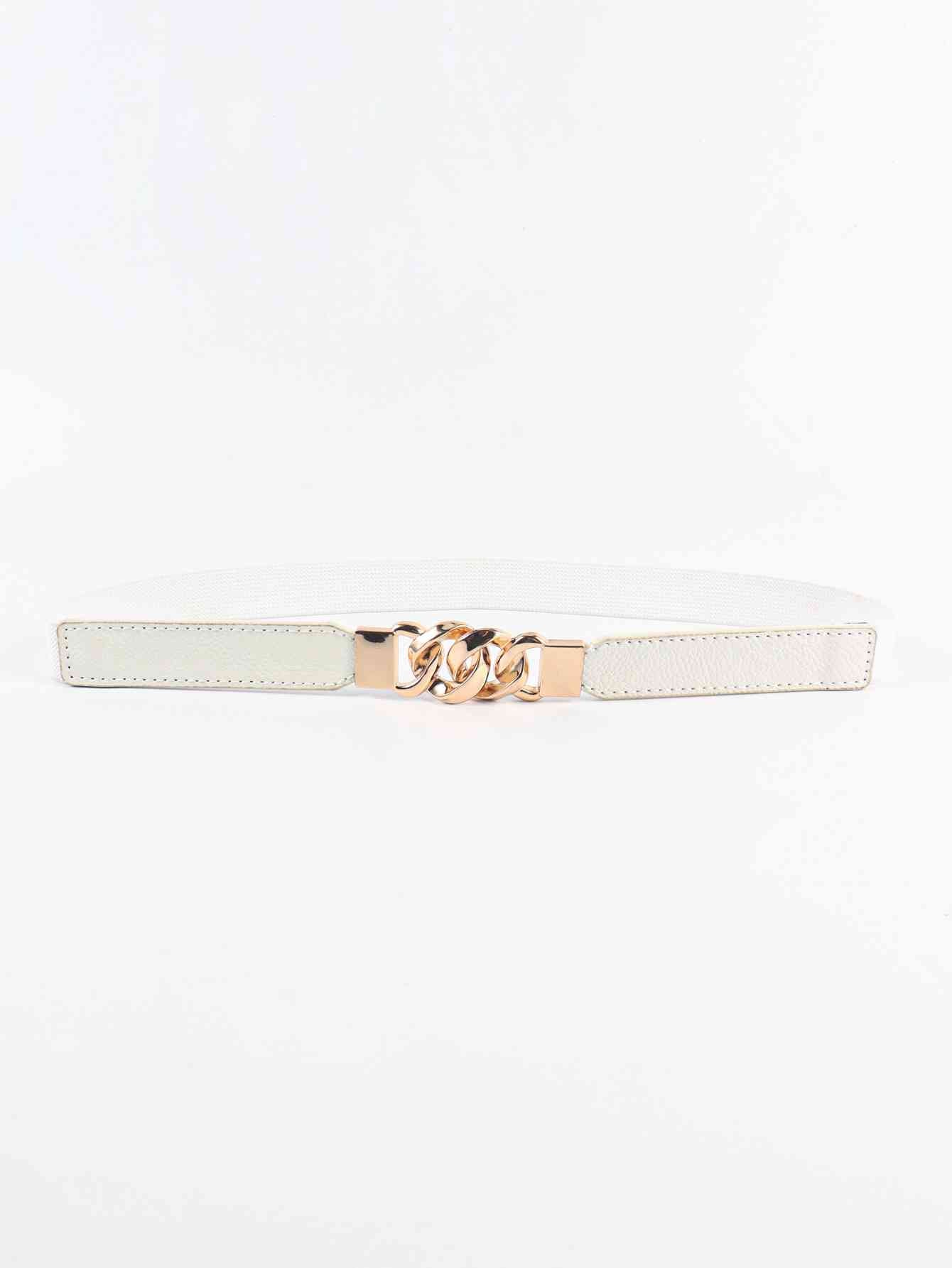 ElegantStyle Zinc Alloy Buckle Stylish Elastic PU Fashion Belt