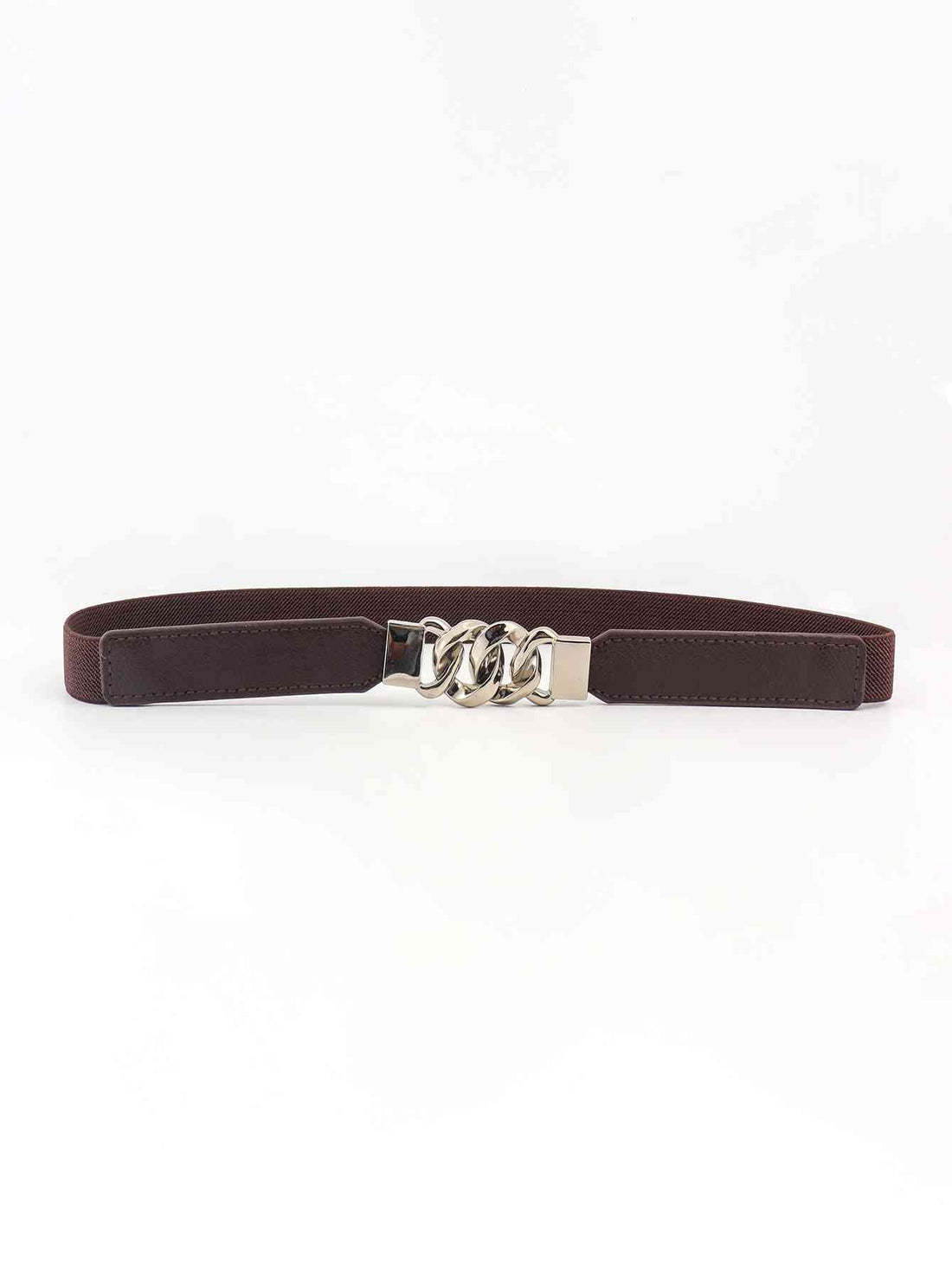 ElegantStyle Zinc Alloy Buckle Stylish Elastic PU Fashion Belt