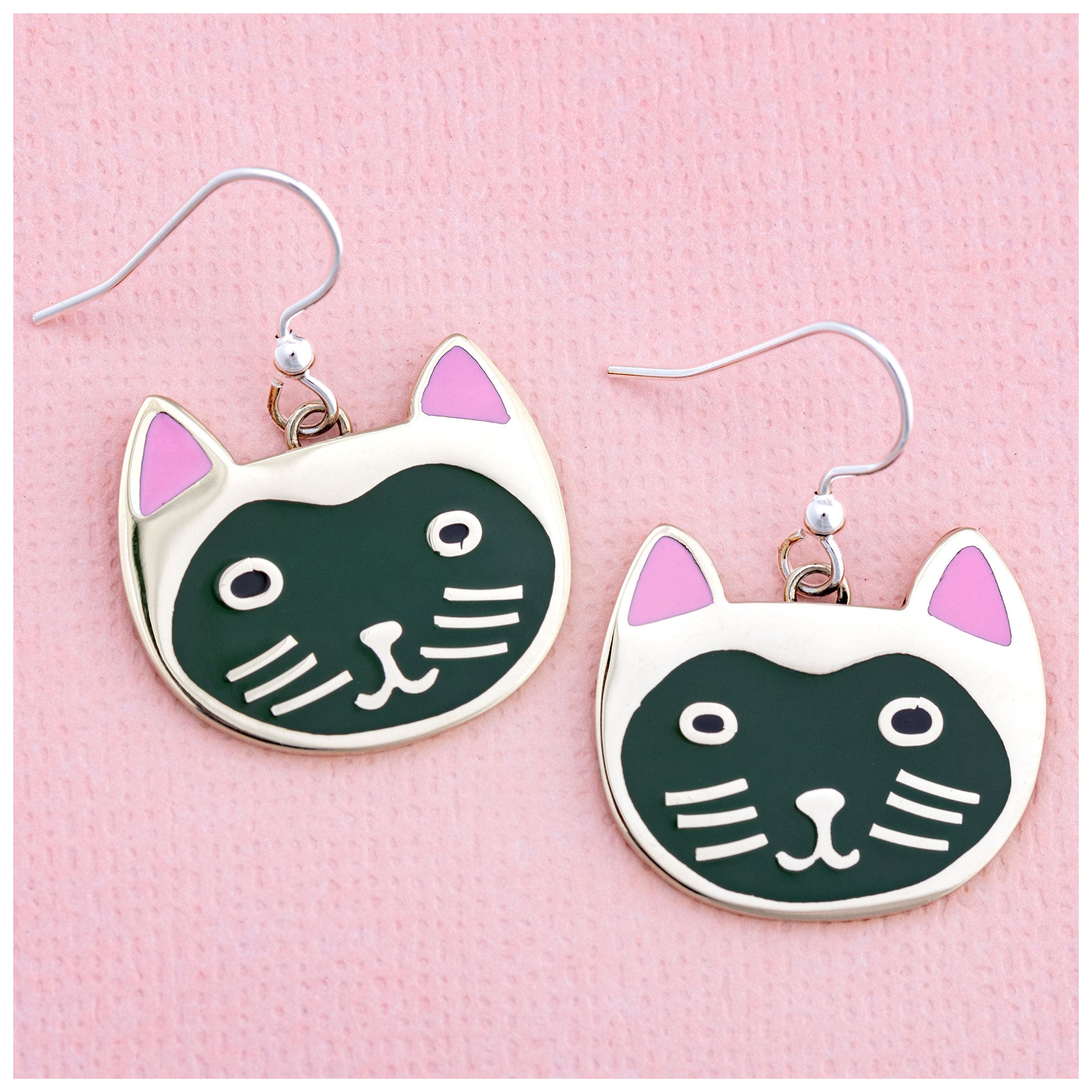 Hand Painted Cat Earrings