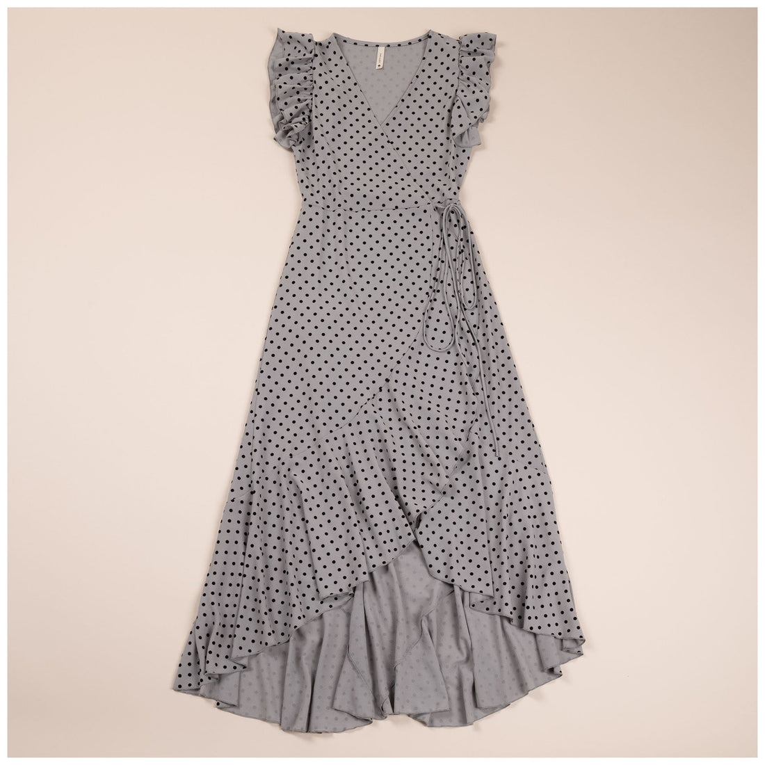 Polka Dot Maxi Wrap Dress