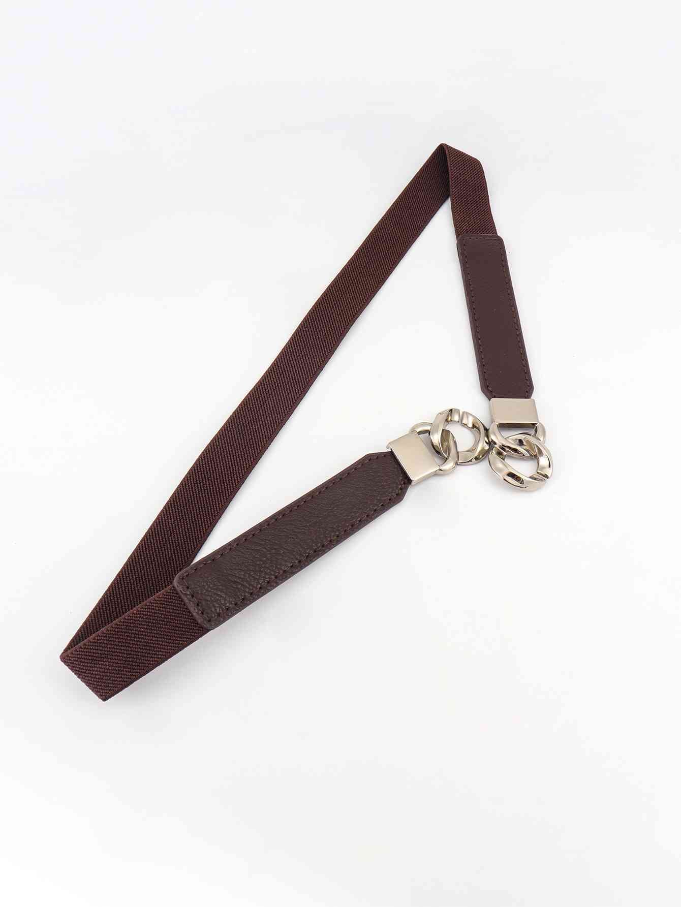 ElegantStyle Zinc Alloy Buckle Stylish Elastic PU Fashion Belt