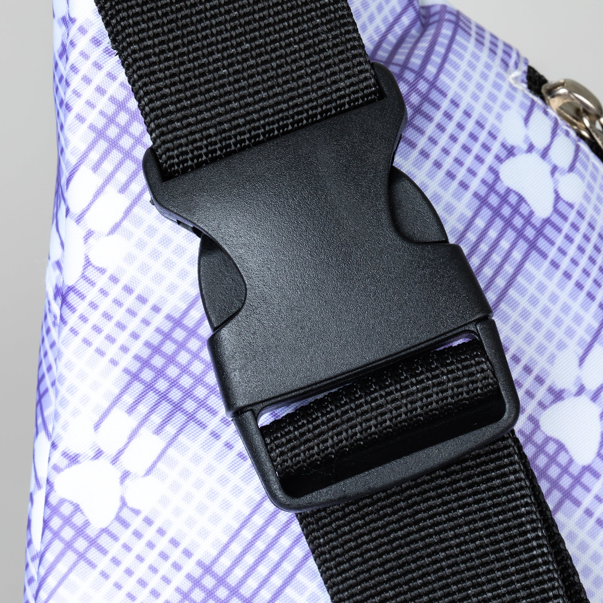 Plaid Paw Print Large Fanny Pack with 3 Zippered Pockets