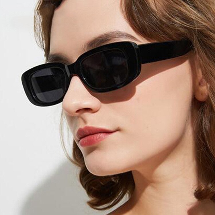 Women’s Small Frame Square Olive Green Trendy Sunglasses Eyewear