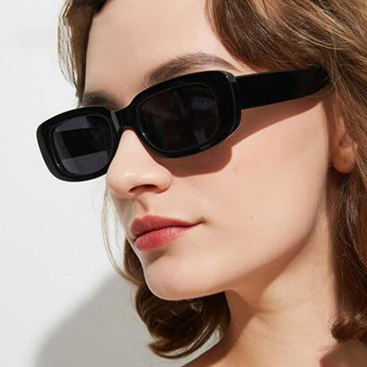 Women’s Small Frame Square Olive Green Trendy Sunglasses Eyewear
