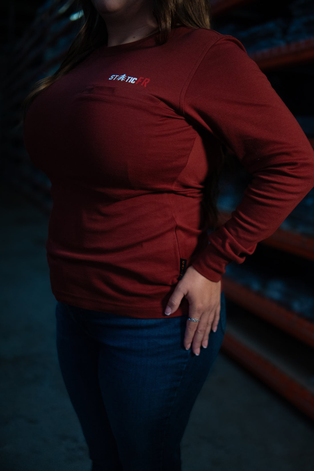 FR Women's Crew Neck - Wine Red
