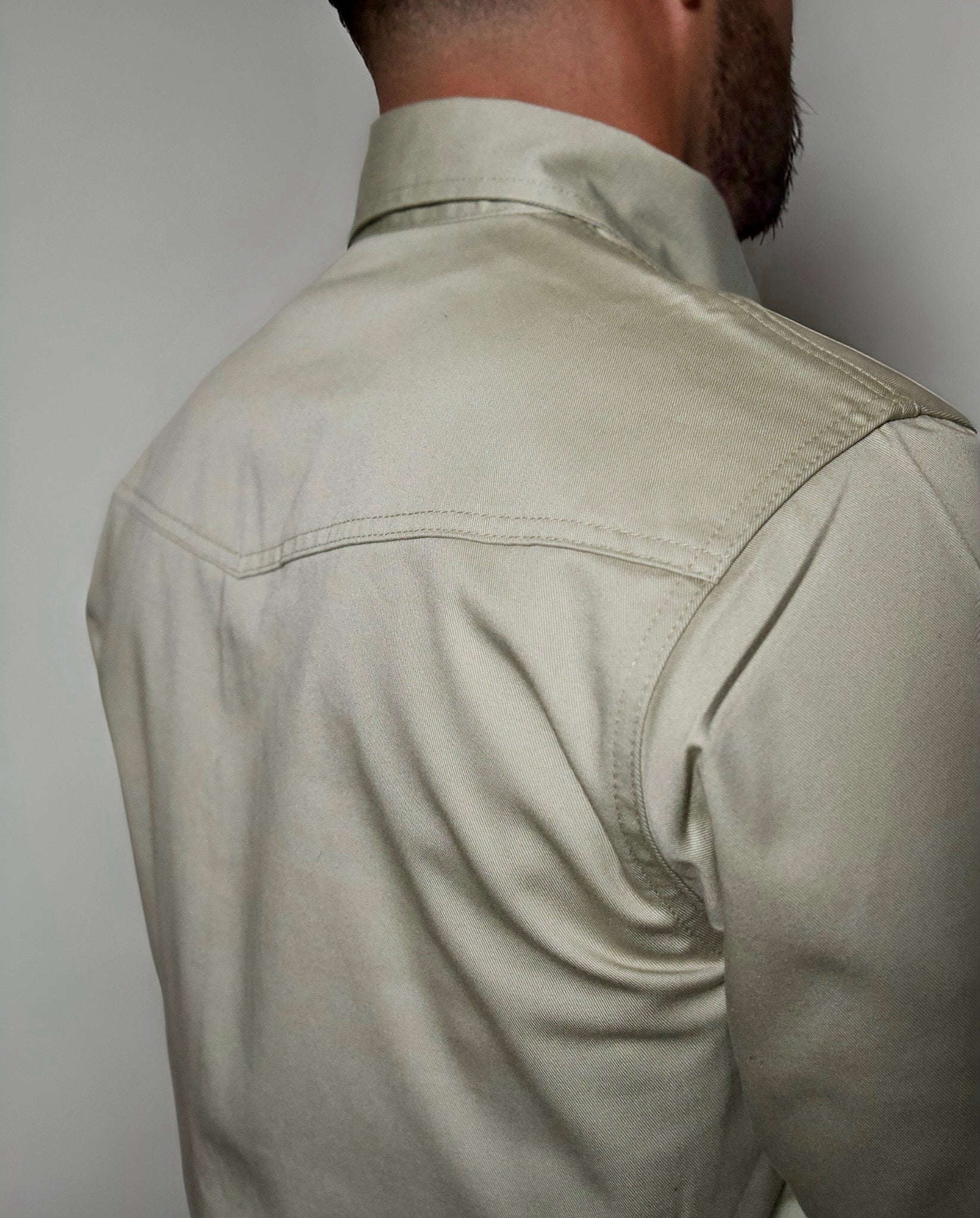 FR Western Style Pearl Snap - Khaki - With U.S Flag