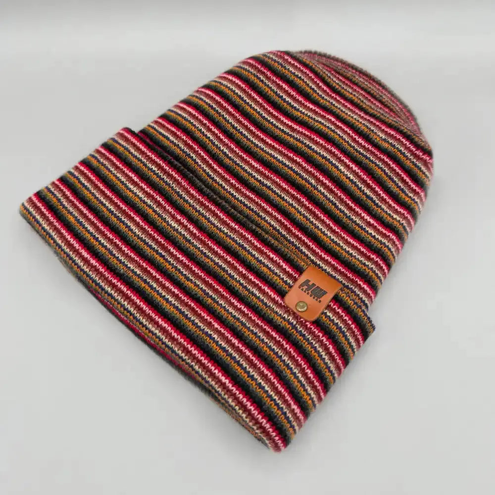 H Stitch Beanie, Multi Color Knit Winter Hats