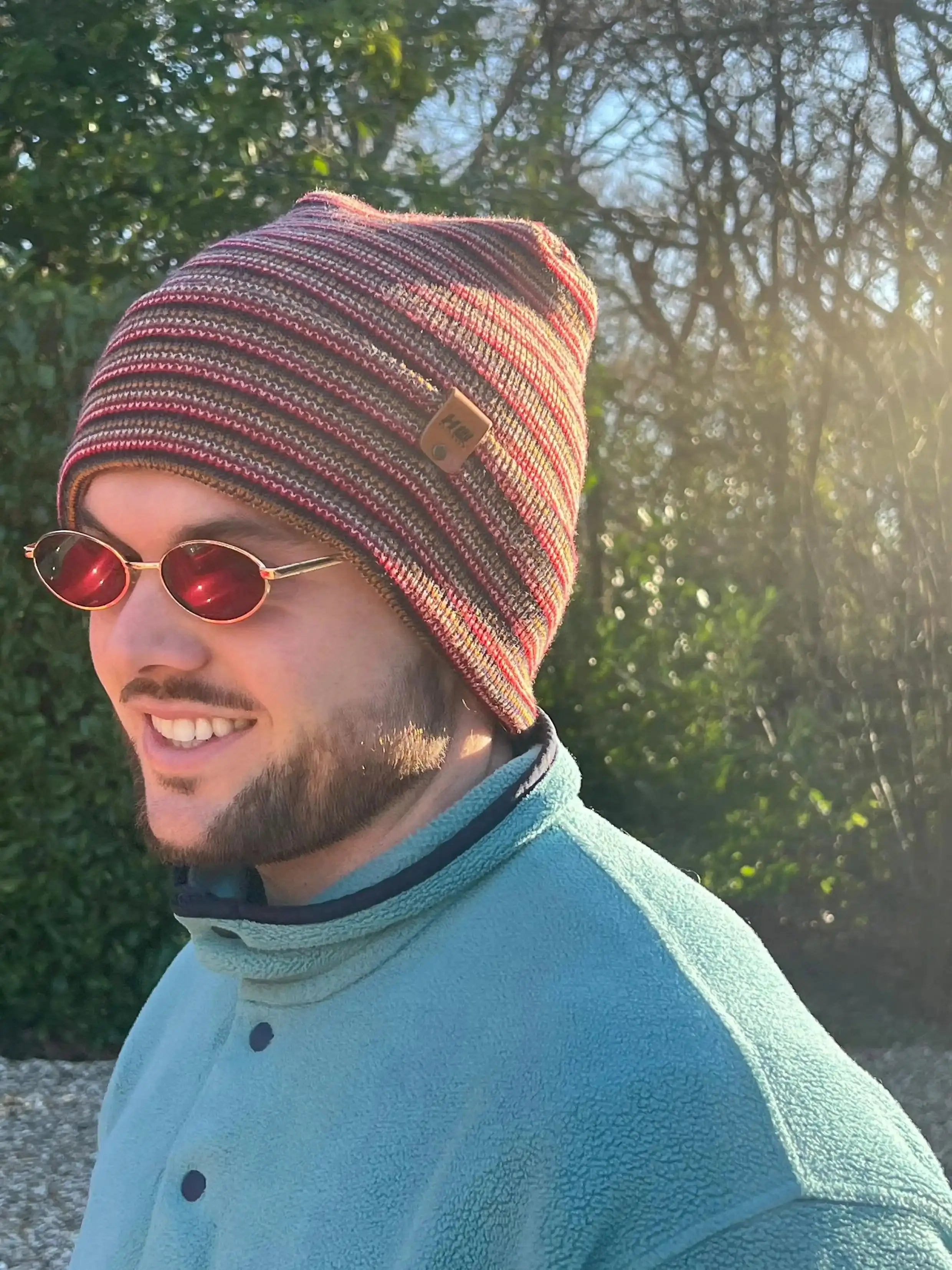 H Stitch Beanie, Multi Color Knit Winter Hats