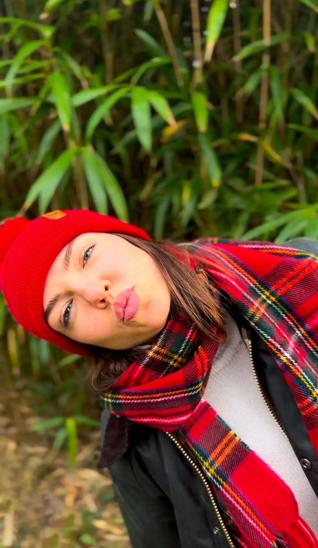 Classic Cuffed Pom Pom Beanie, Scarlet Red