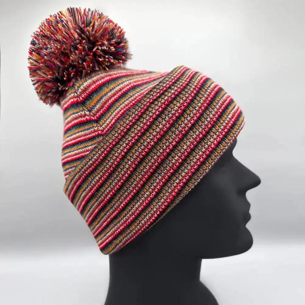 Classic Cuffed Pom Pom Beanie, Multi Color