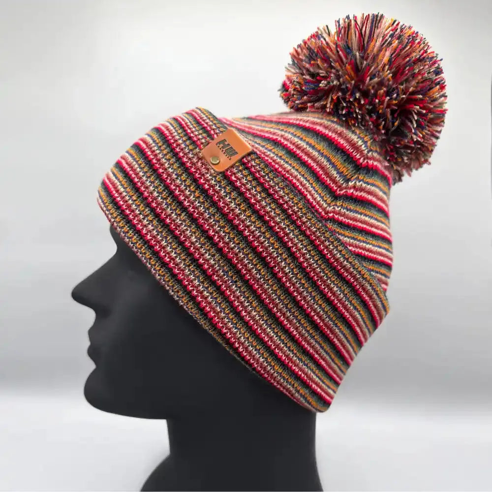 Classic Cuffed Pom Pom Beanie, Multi Color
