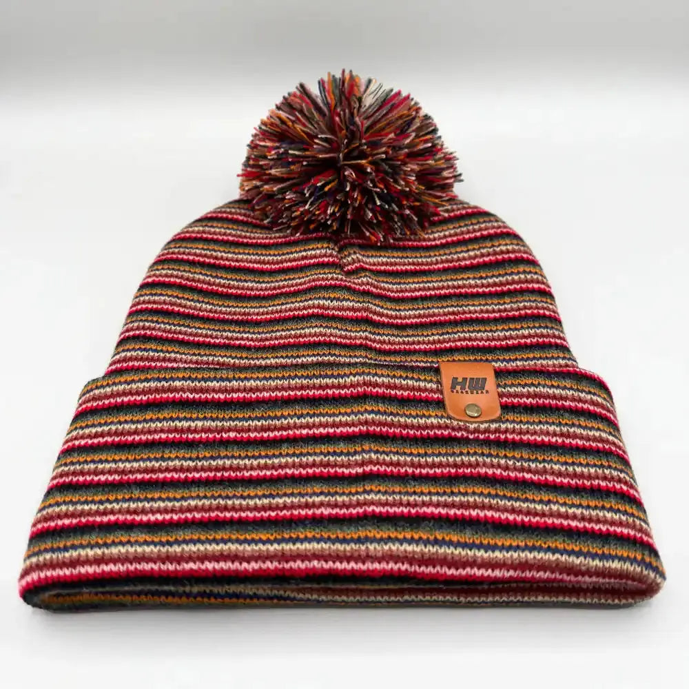 Classic Cuffed Pom Pom Beanie, Multi Color