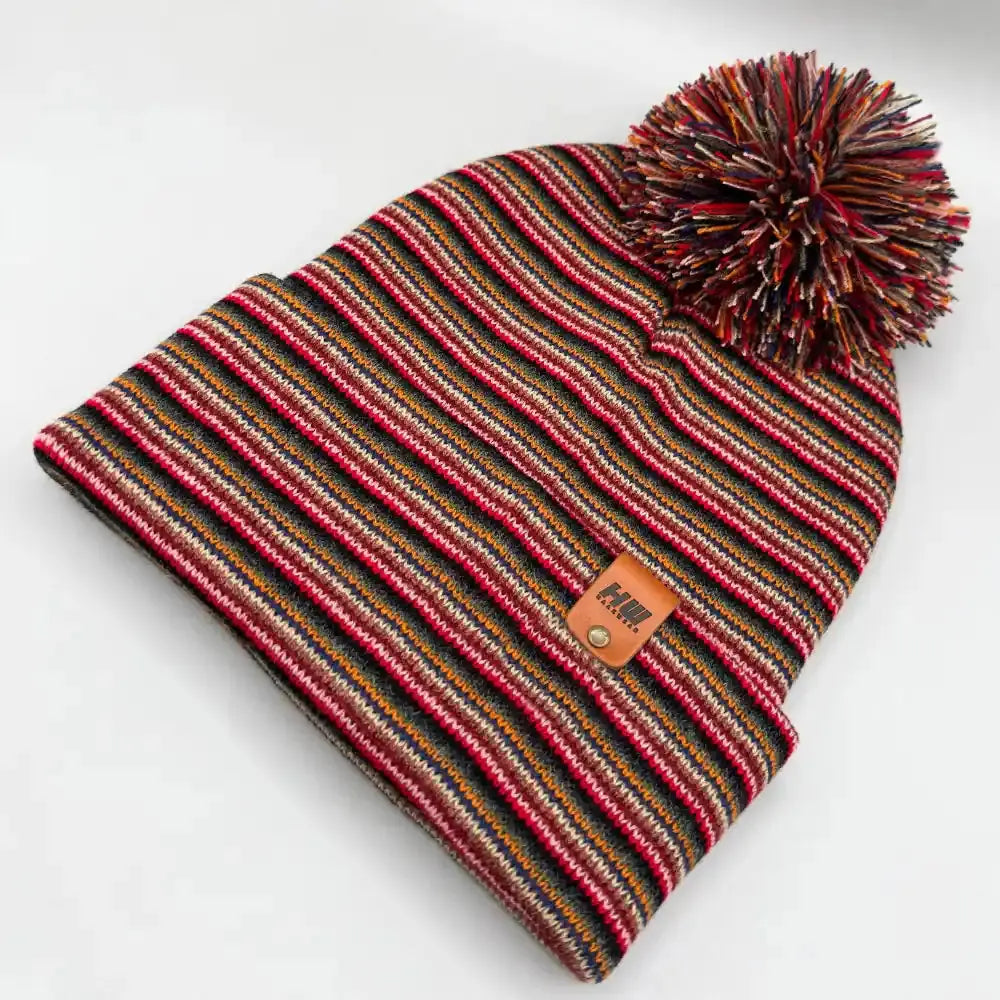 Classic Cuffed Pom Pom Beanie, Multi Color