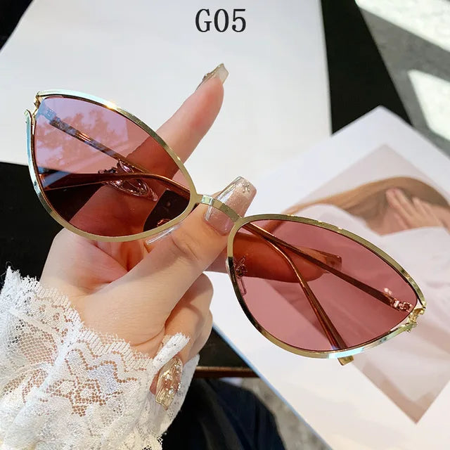 Women’s Cat Eye Vintage Trendy Luxury Vacation Sunglasses Eyewear