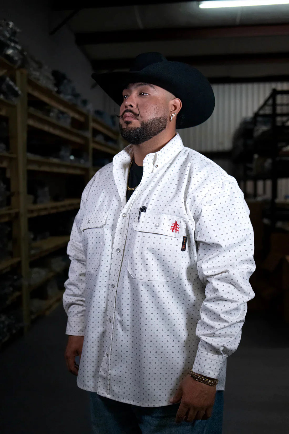FR Pearl Snap Work Shirt - Phantom White