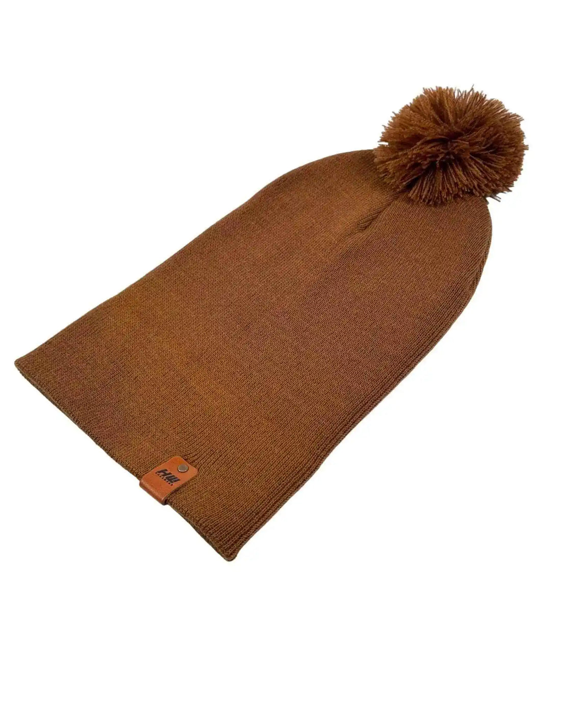 Classic Cuffed Pom Pom Beanie, Camel Brown