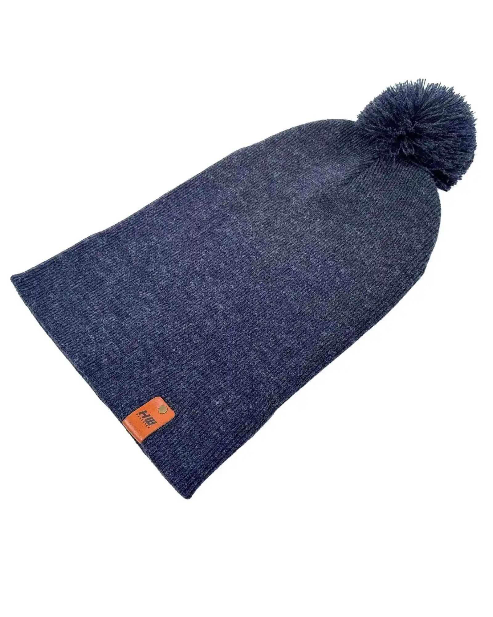 Classic Cuffed Pom Pom Beanie, Denim Blue