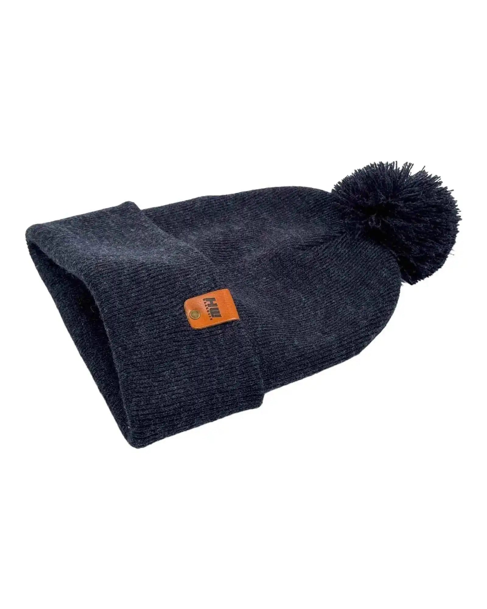 Classic Cuffed Pom Pom Beanie, Denim Blue