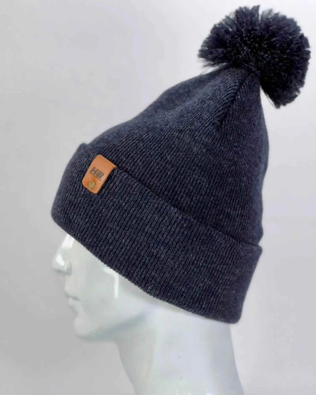 Classic Cuffed Pom Pom Beanie, Denim Blue