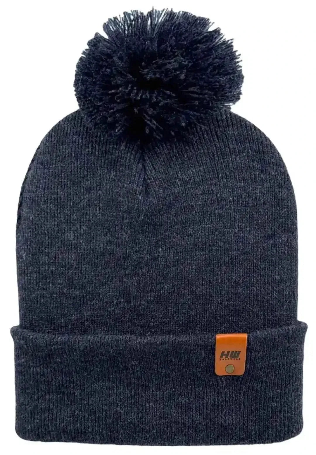 Classic Cuffed Pom Pom Beanie, Denim Blue