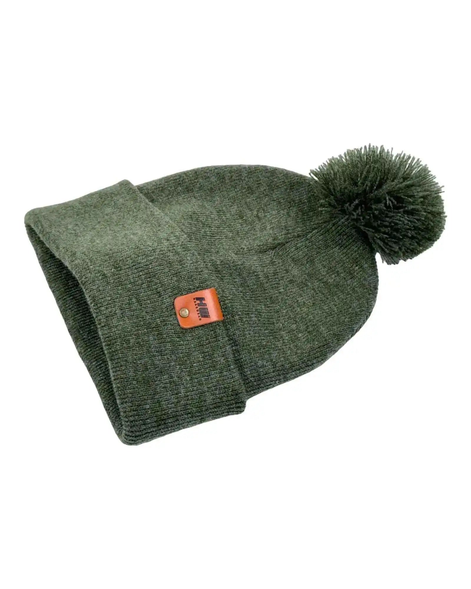 Classic Cuffed Pom Pom Beanie, Forest Green