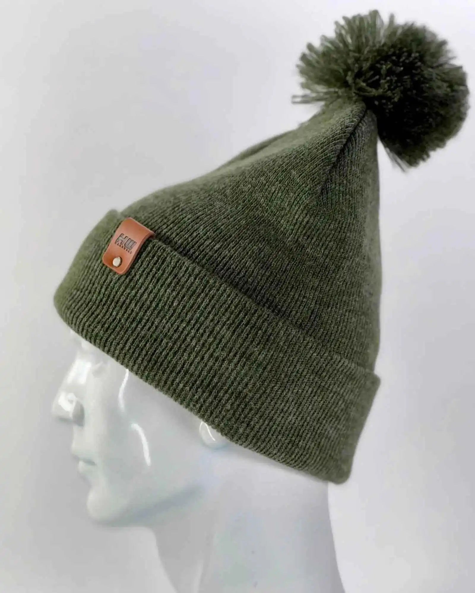 Classic Cuffed Pom Pom Beanie, Forest Green