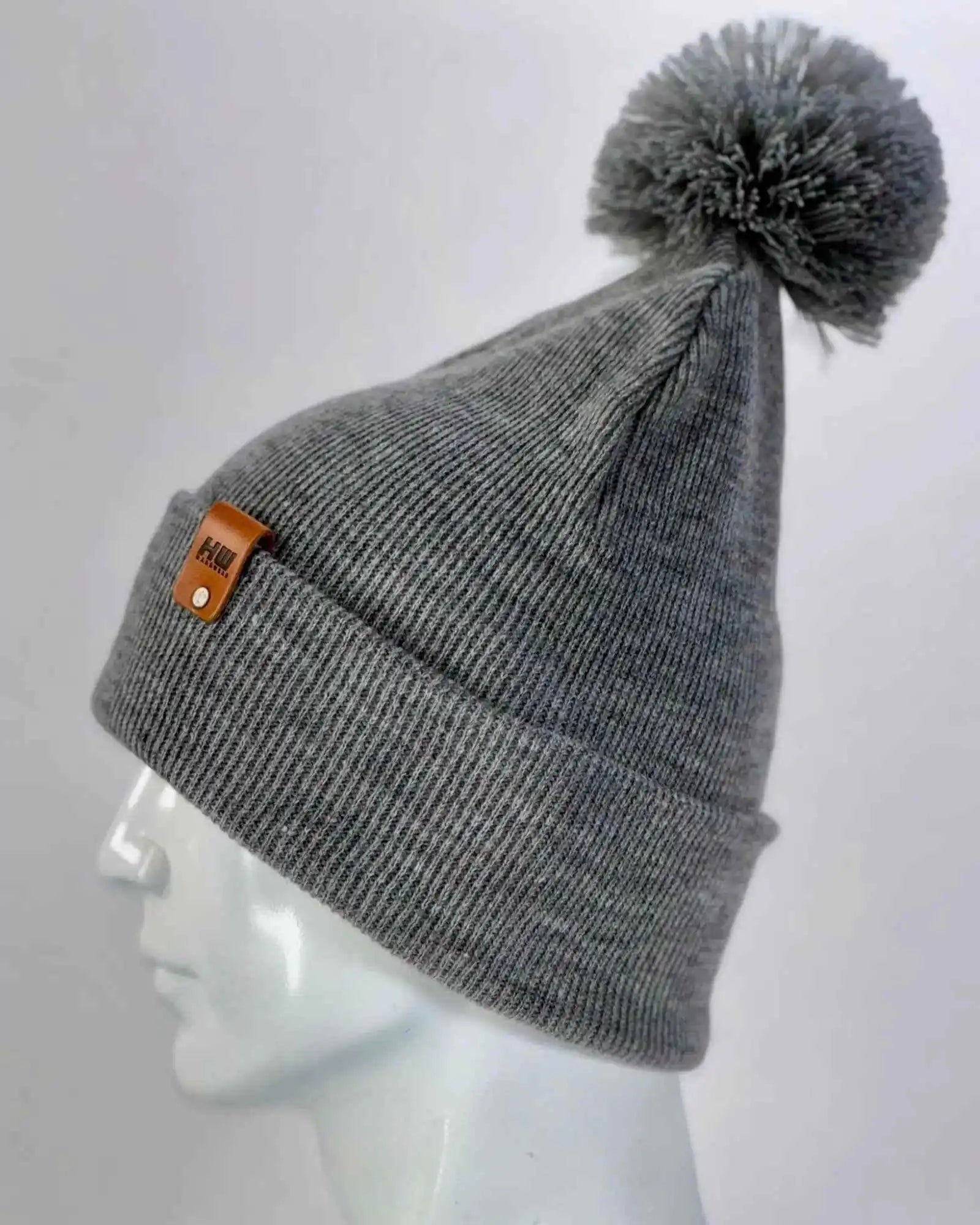 Classic Cuffed Pom Pom Beanie, Koala Gray