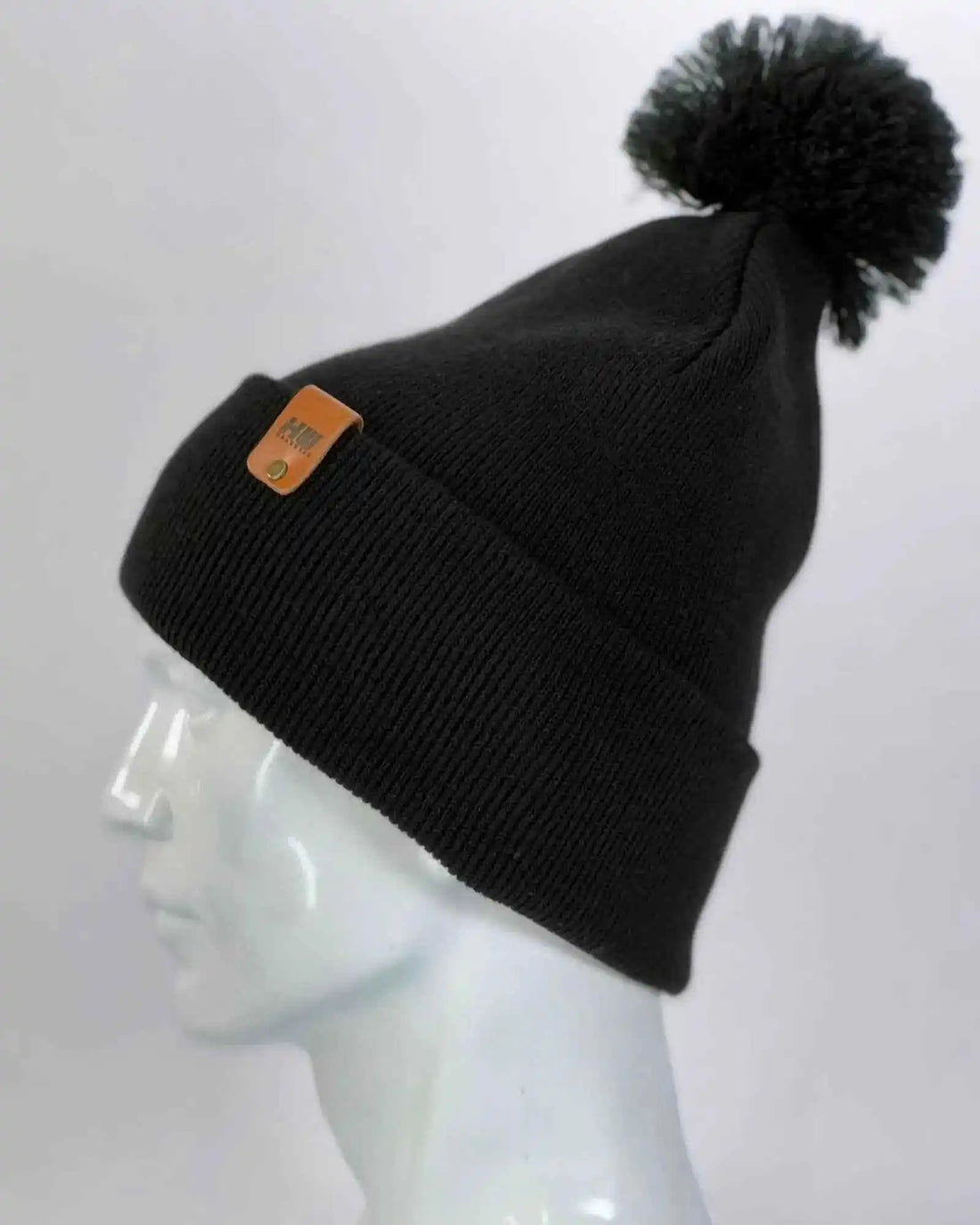 Classic Cuffed Pom Pom Beanie, Midnight Black