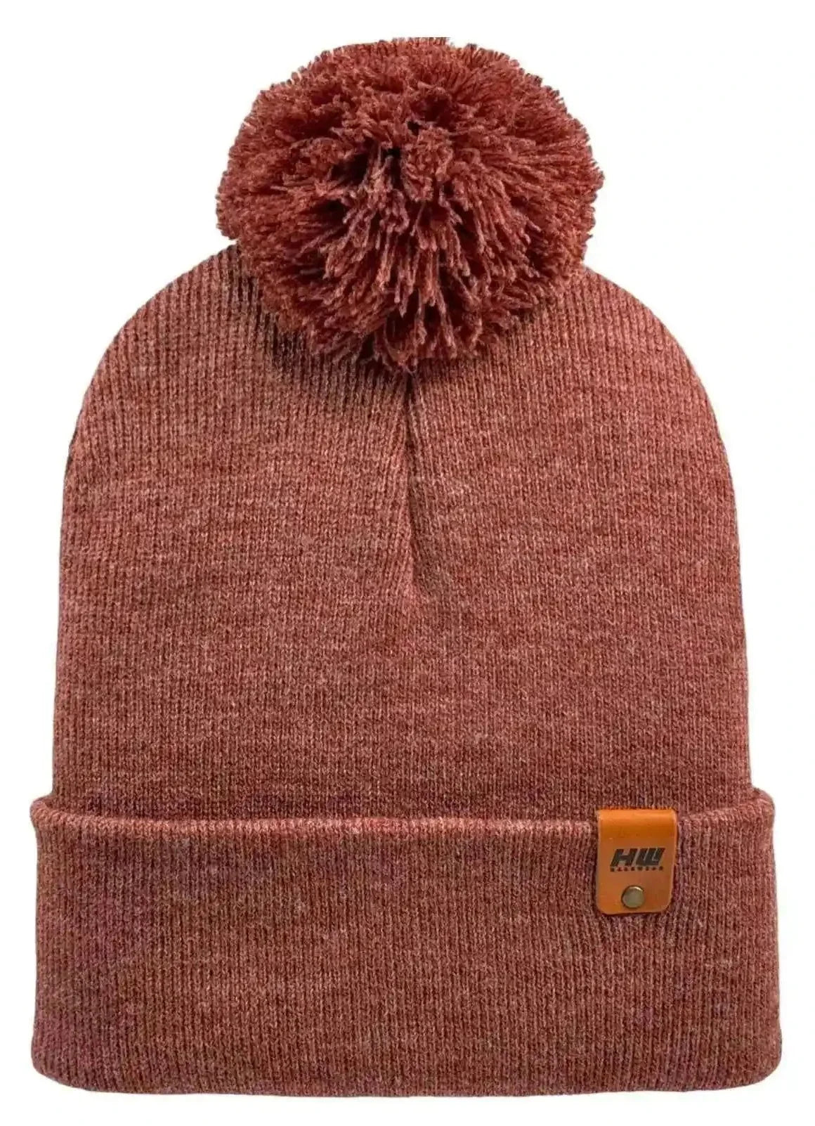 Classic Cuffed Pom Pom Beanie, Rusty Burgundy